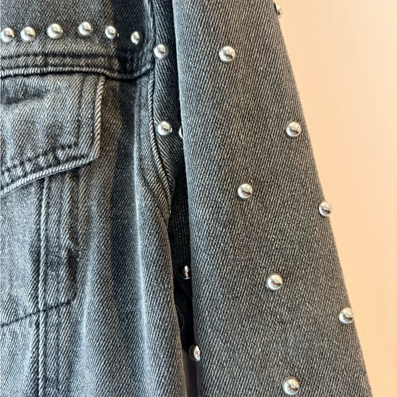 POL Women's Studded Black Denim Jacket - Picture 4 of 5